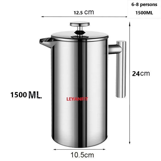 5l Coffee Maker French Press Stainless Steel Espresso