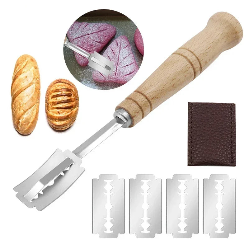 Bread Cutter Wooden Handle Bread Lame Slashing Razor