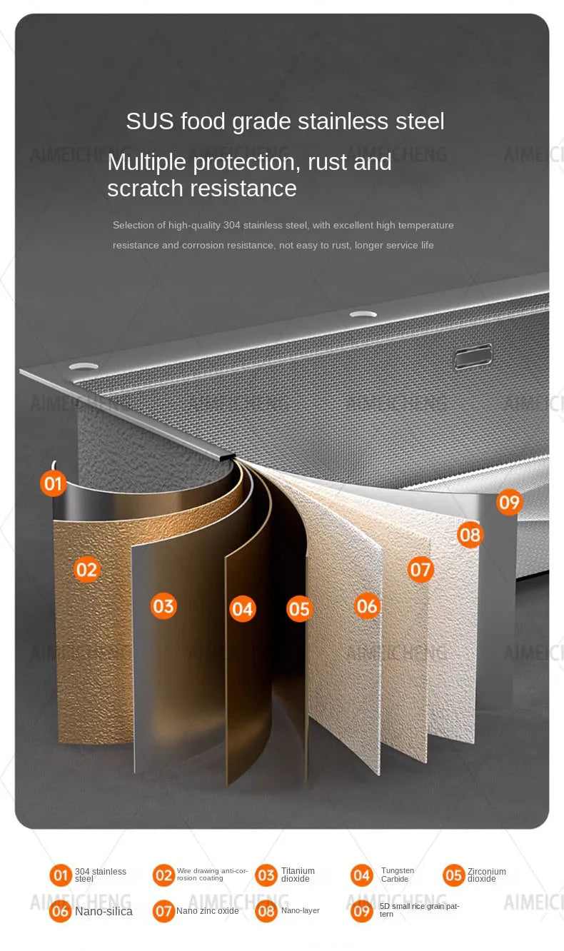 Original Finish Dishwasher-Compatible Sus304 Stainless Steel
