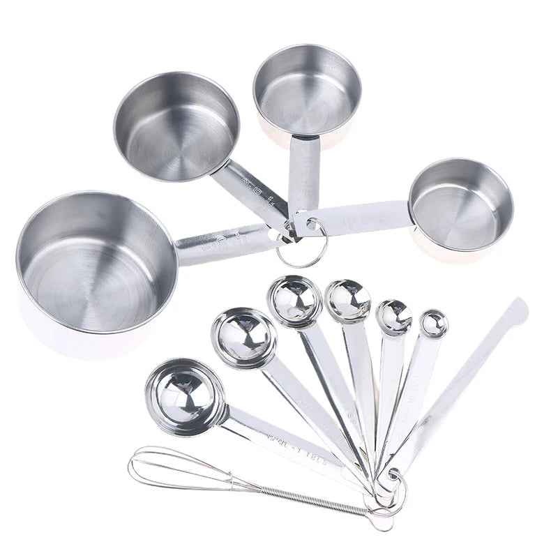 4/6/8pcs Stainless Steel Measuring Spoon Integrated Scale