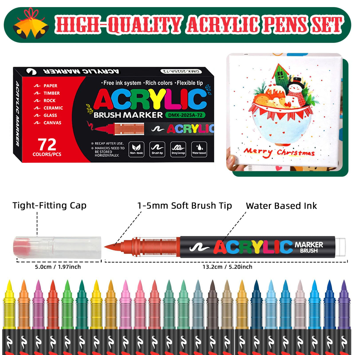 12-366 Colors Acrylic Painting Marker Waterproof Acrylic Brush