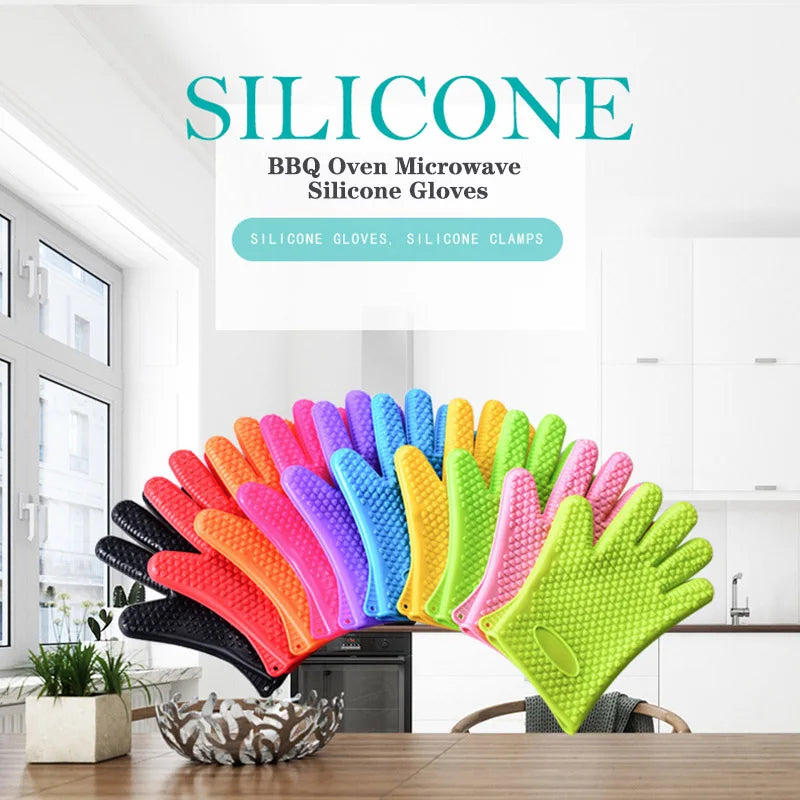 Baking Silicone Microwave Oven Gloves Bbq Grill Gloves