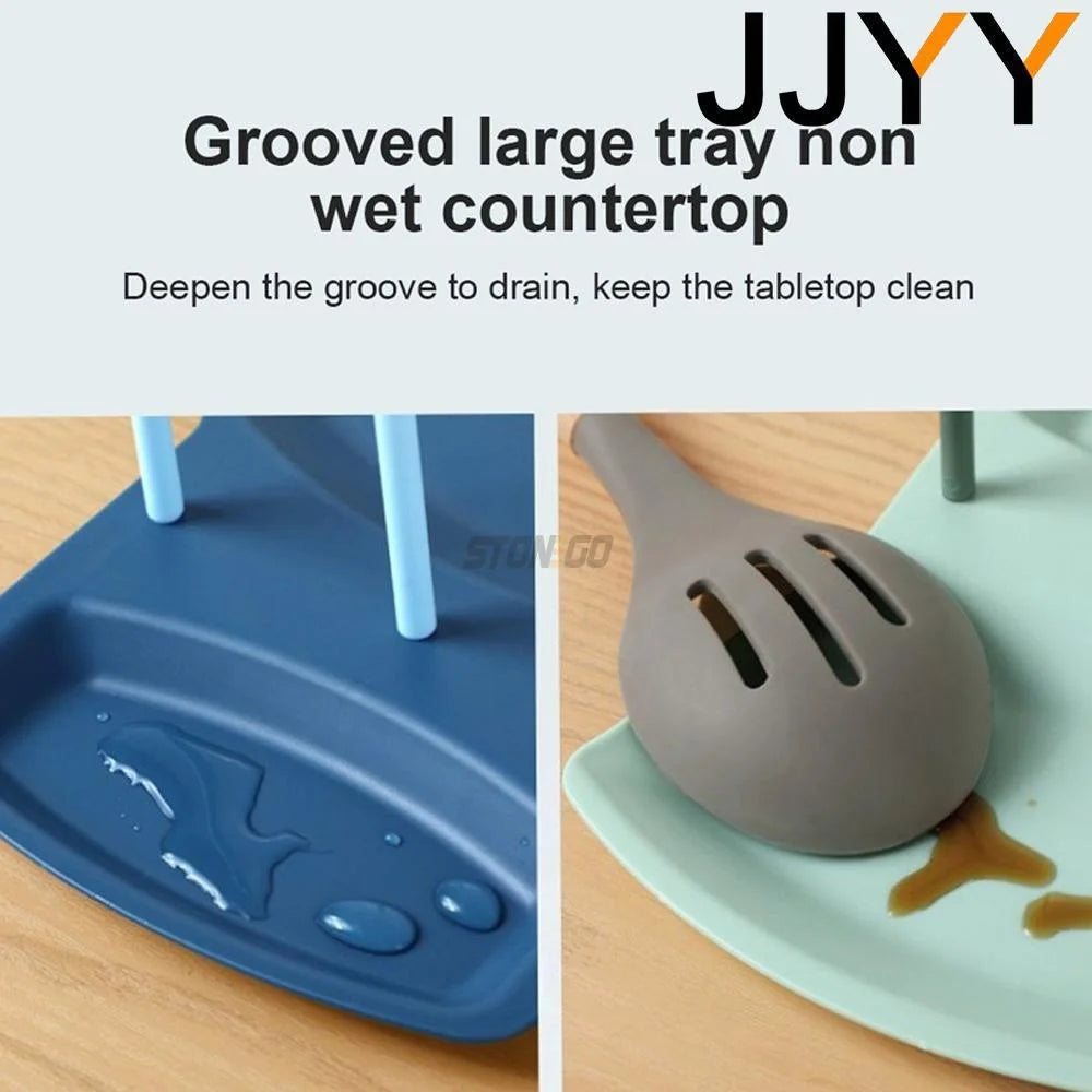 Organizer Spatula Pot Lid Rack Shelf Plastic Spoon