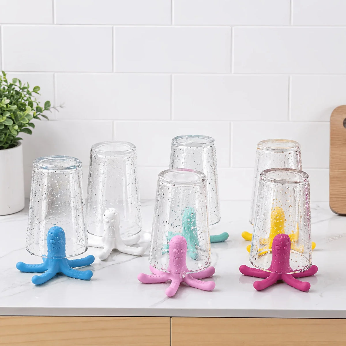 3pcs Octopus Cup Drying Rack Water Drain Mug