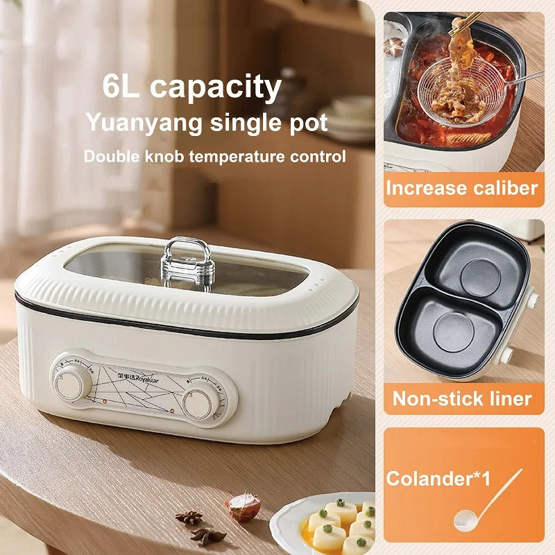 6l Double Liner Electric Pot Large Capacity Non-Stick