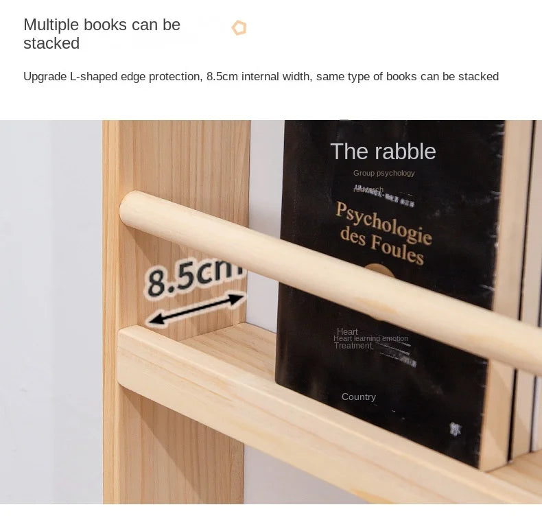 Solid Wood Narrow Bookshelf Door Backspace Saver Children