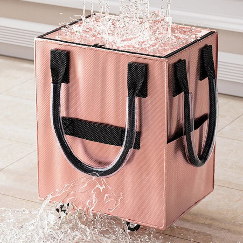 Reusable Grocery Shopping Bag Wheels Foldable Handheld Storage