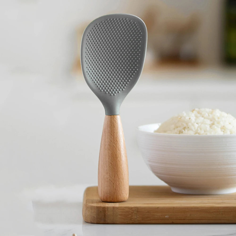 Non-Stick 1pcs Silicone Rice Spoon Cooking Spoon Anti-Scalding