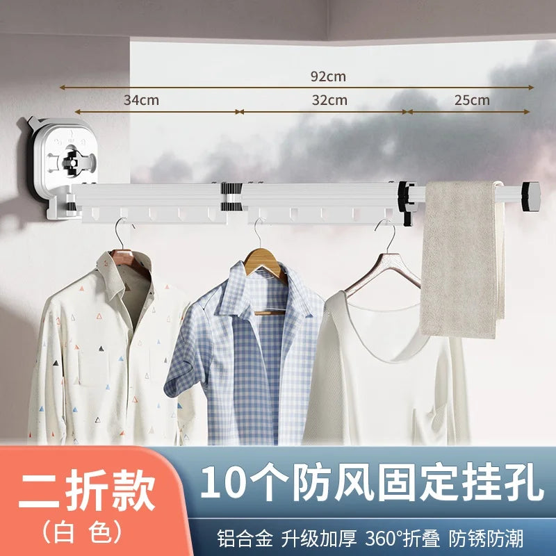 No Drill Suction Cup Clothes Rack Aluminum Alloy