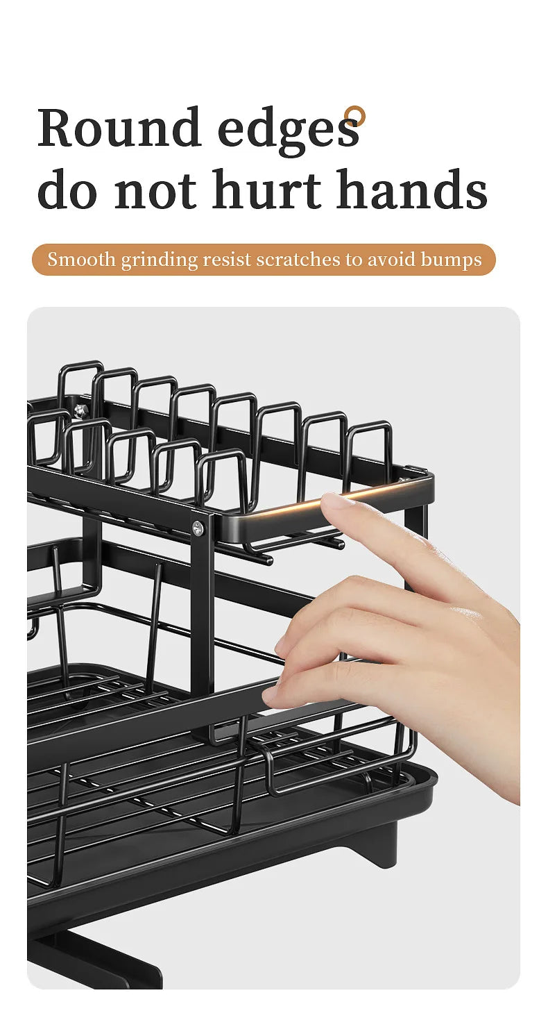 Dish Drying Rack Adjustable Stainless Steel Cutting Board
