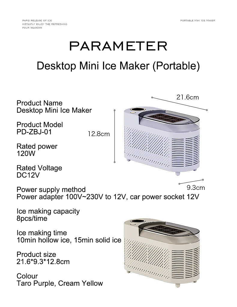 110v/220v Small Ice Maker Mini Dormitory Office Camping