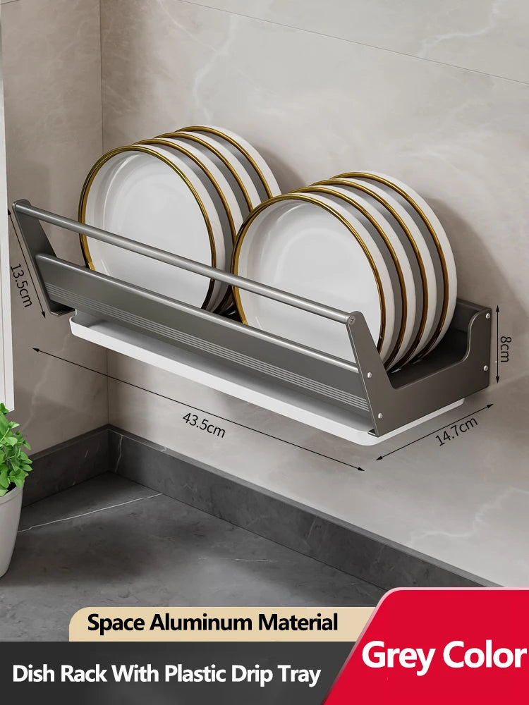 Wall Mounted Dish Drainer Dish Drying Rack Storage