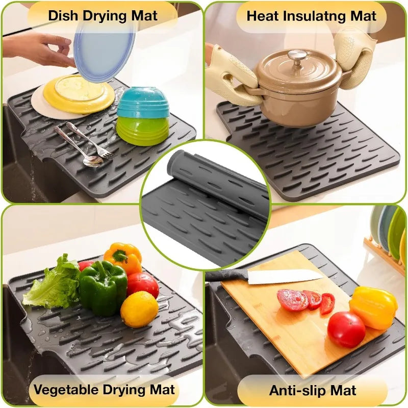 Silicone Sink Drain Mat Drying Mat Non-Slip Tableware
