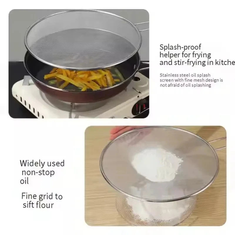 Stainless Steel Splatter Screen Oil-Proofing Lid Spill-Proof