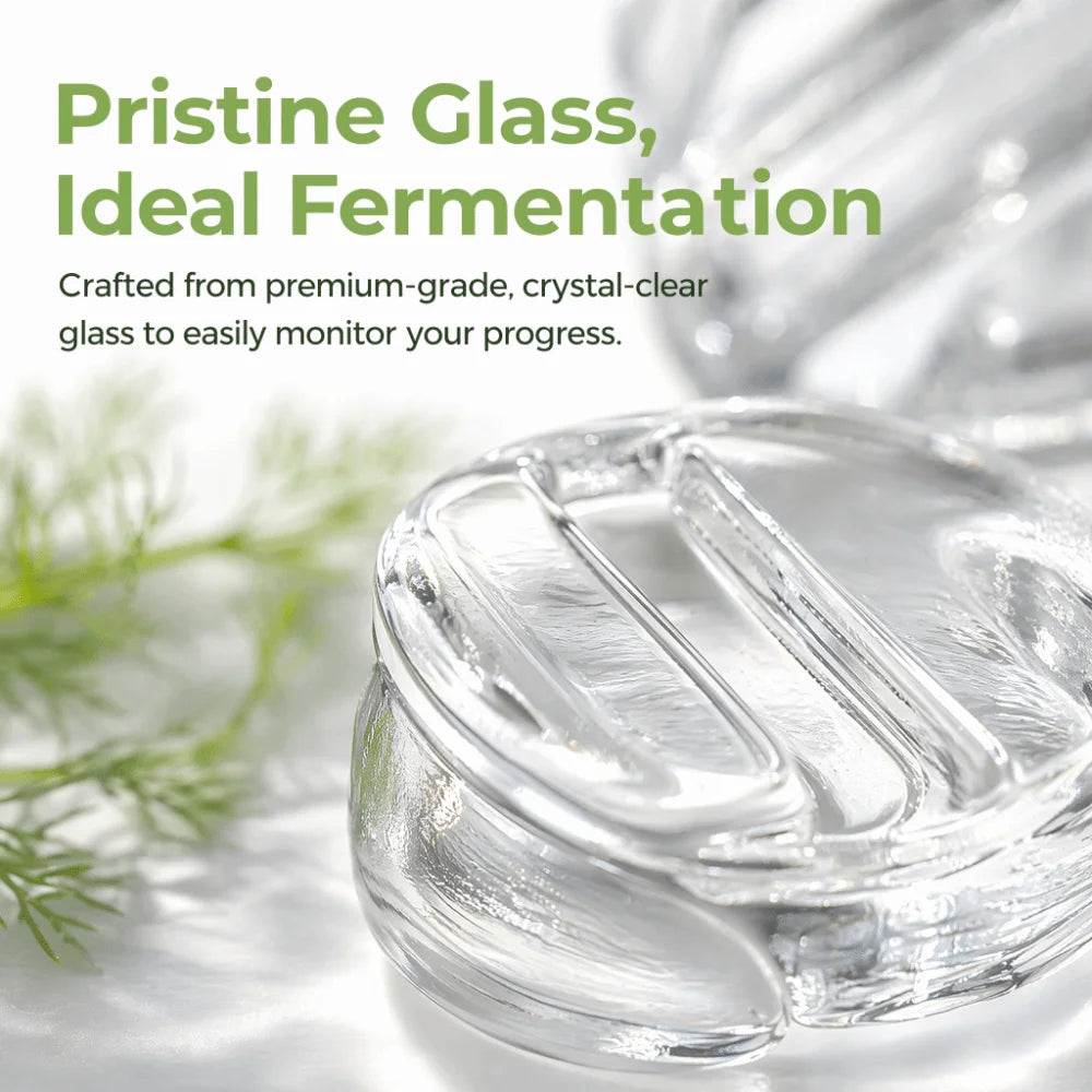 Fermented Glass Weights Handle Clear Wide Mouth Mason