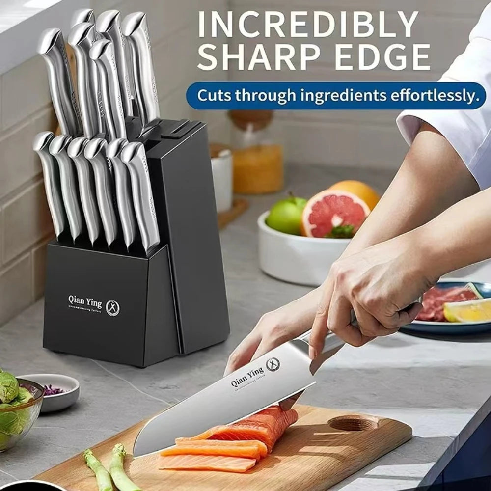 14-Piece Stainless Steel Cutting Knife Cutlery Holder Chef