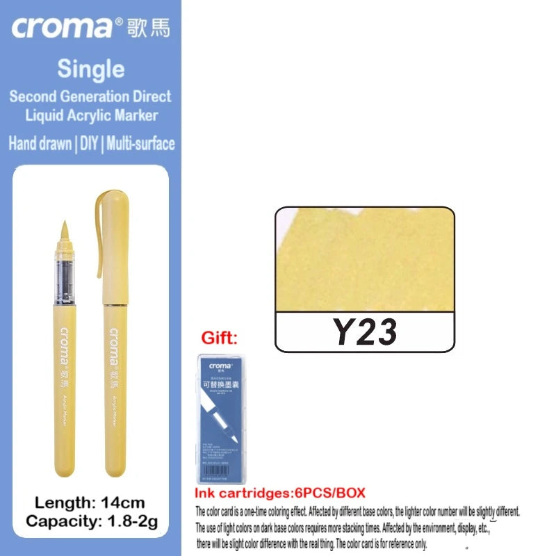 Croma 160/1 Colors Refillable Direct Liquid Acrylic Marker