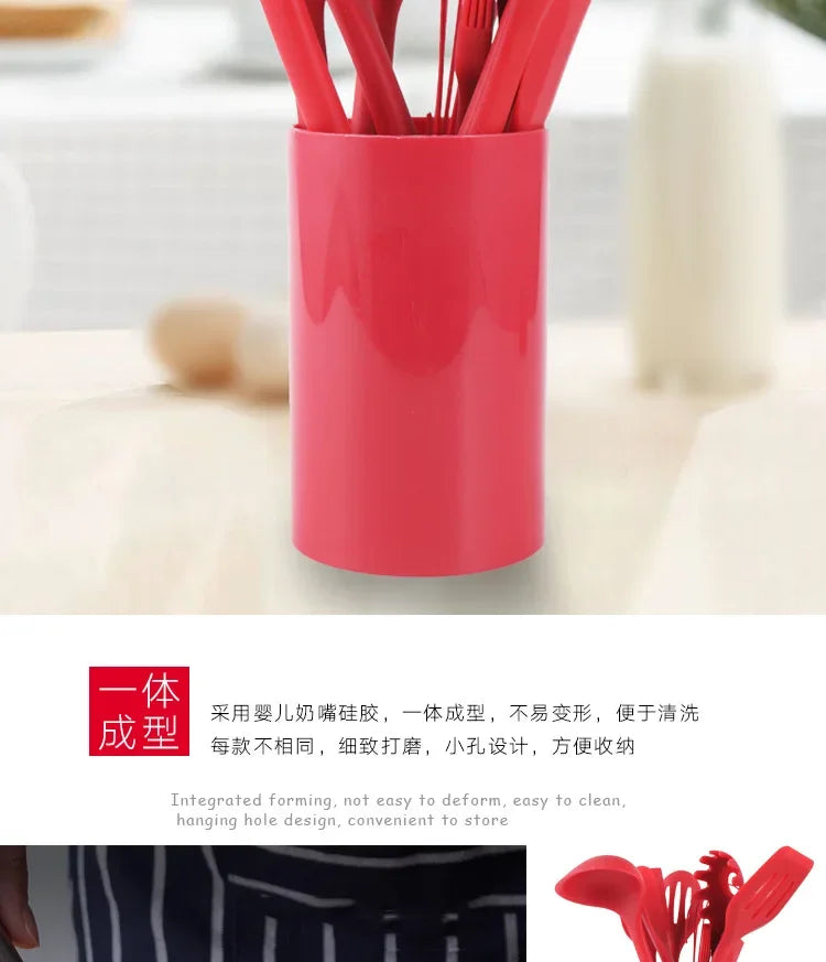 1pcs Silicone Utensils Non-Stick Kitchenware Cooking Bbq Spoon