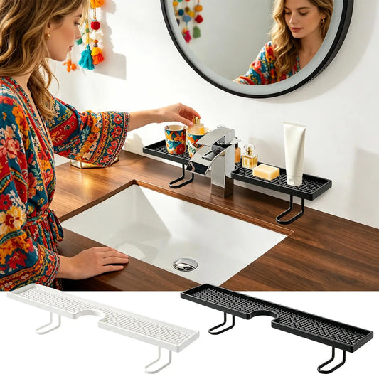 Sink Organizer Bathroom No Drilling Floating Easy Drainage