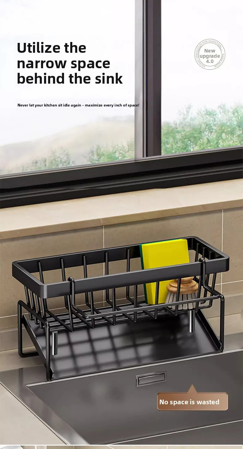 Sponge Holder Drain Rack Sink Organizer Dish Cloth