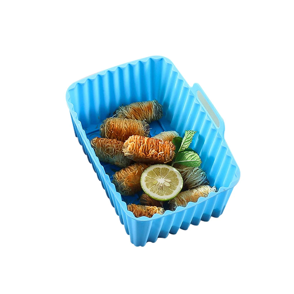 1pc Silicone Baking Tray Rectangular Air Fryer Silicone