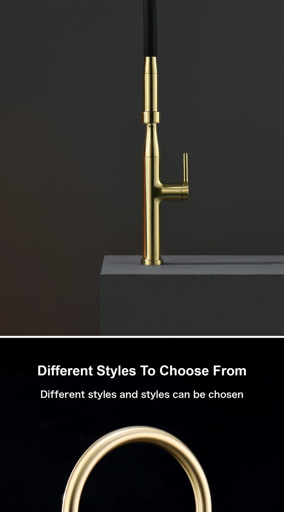 Luxury Brushed Gold Brass Pull Out Faucet Ceramic