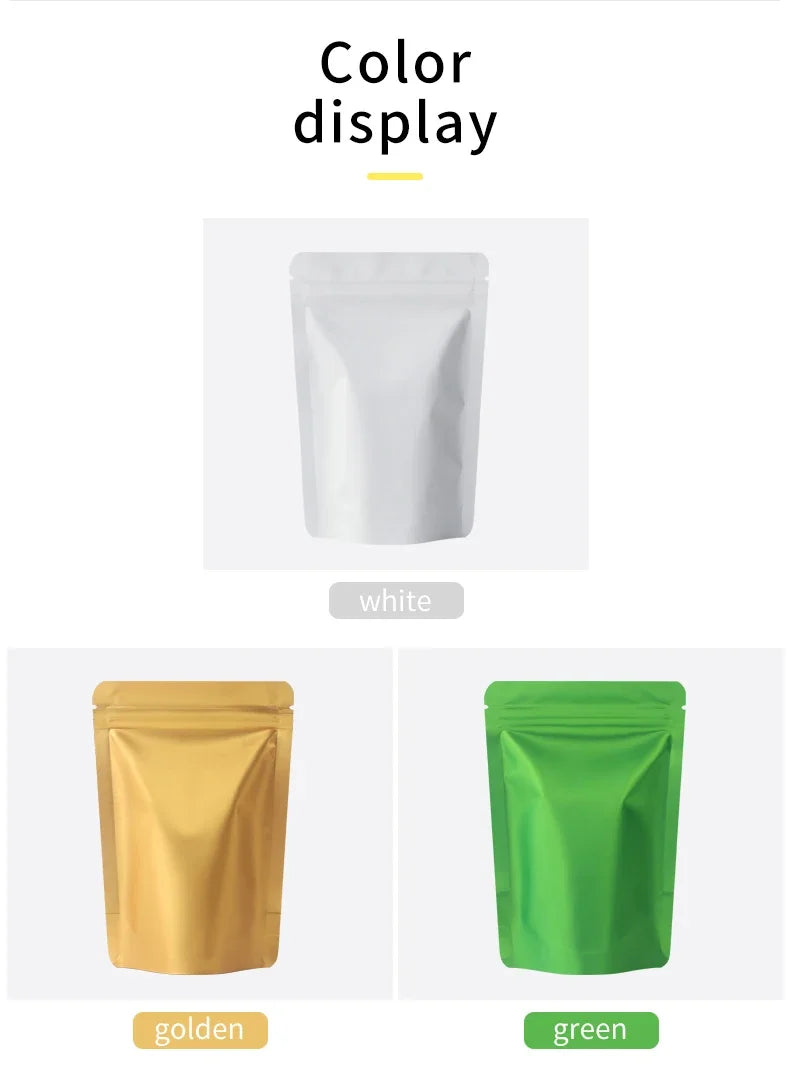 100pcs Durable Moisture Proof Zipper Seal Mylar Bags