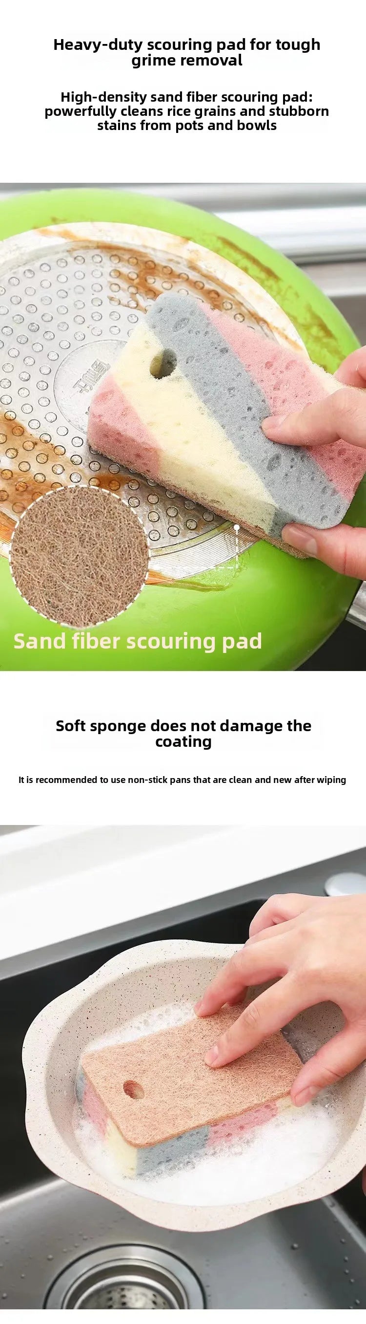 Dual Sided Dish Sponge Colorful Cellulose Sponges Utensil