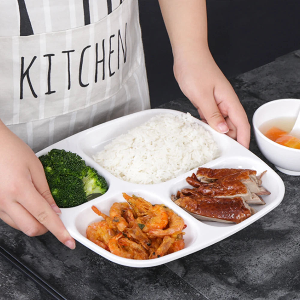 Divided Dish Diet Thickened Divided Dinner Tray Four-Grid