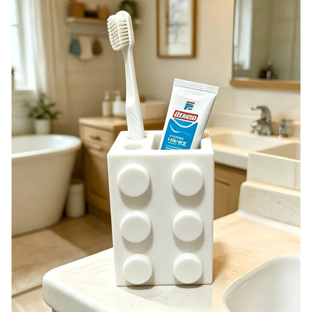 Cute Building Block Toothbrush Storage Rack Multi-Purpose