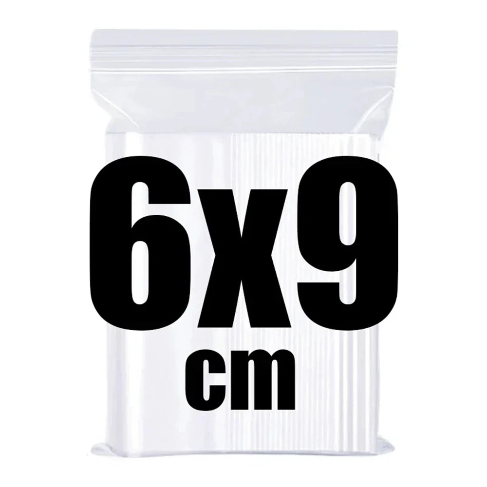 100-600pcs Small Zip Lock Plastic Bags Reclosable Transparent
