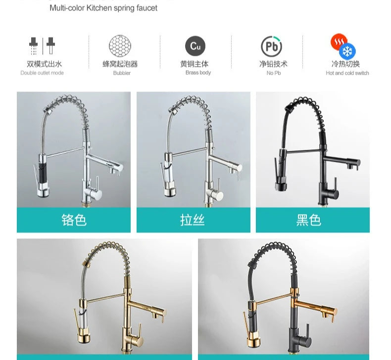 Gold Stainless Steel Faucet Cold Water Mixers Hole
