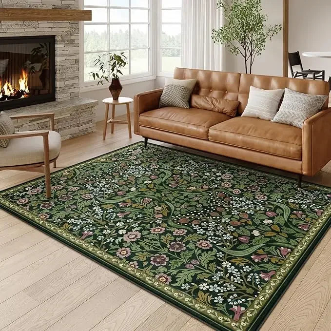 Vikama Vintage Flower Living Room Carpet Soft Easy