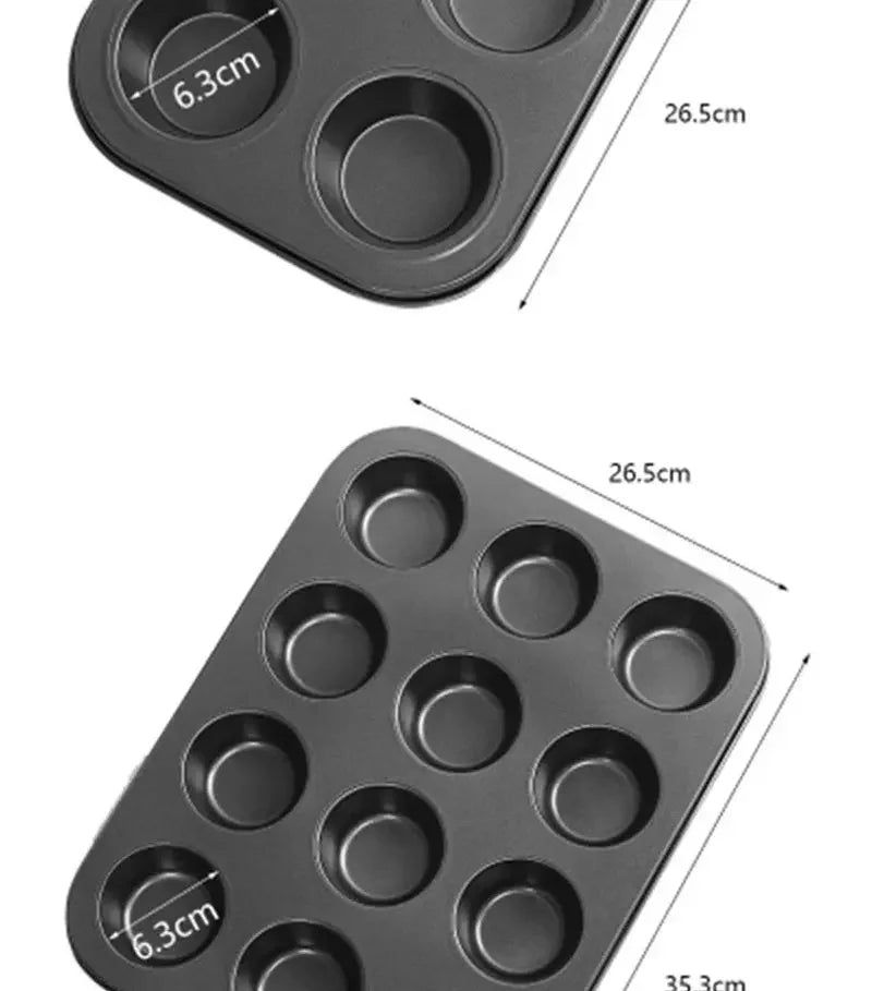 6/12 Holes Cake Baking Pan Bakeware Muffin Cupcake