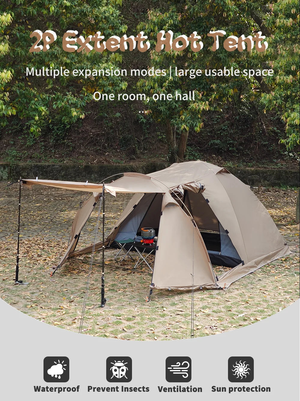 Fireproof Tent Person Waterproof Extend Dome Tent Stove