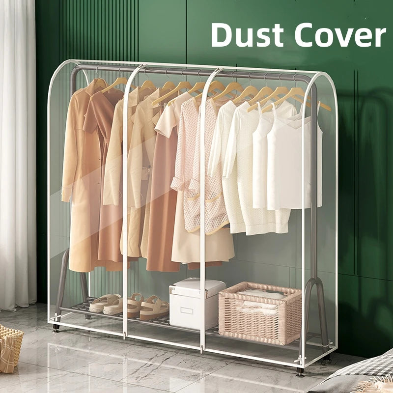 Floor Clothes Hanger Dust Cover Bedroom Drying Rack