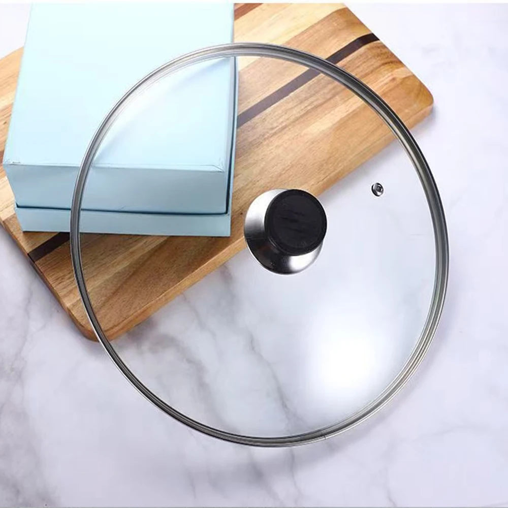16-32cm Tempered Glass Pot Cover Anti-Scalding Circular Frying