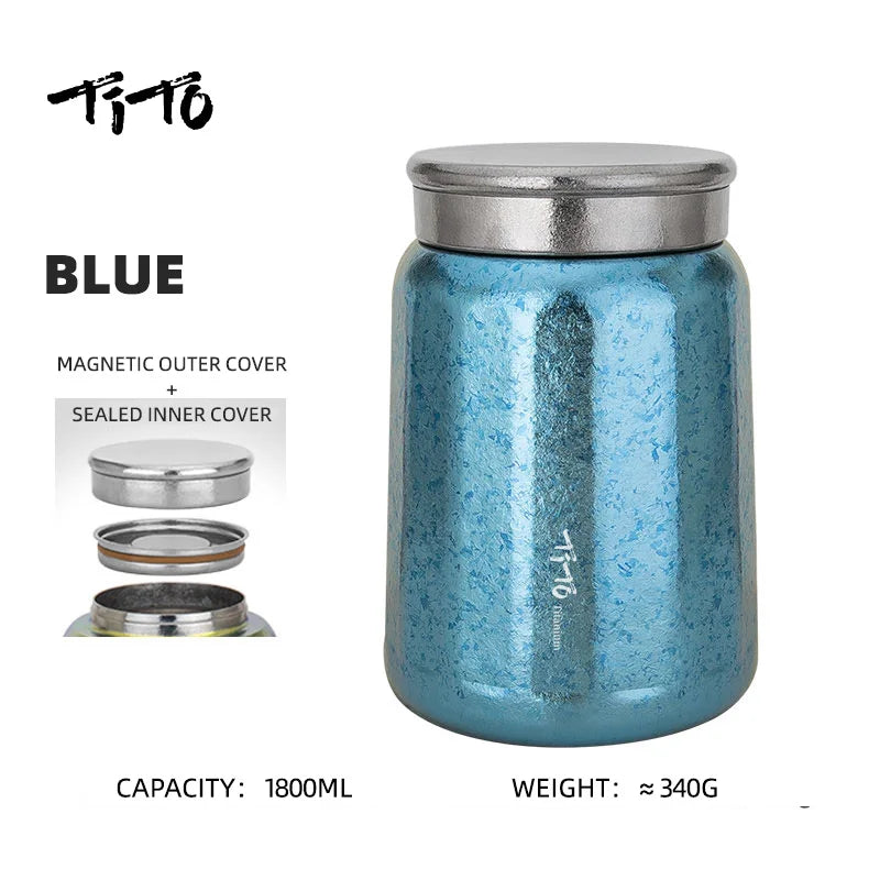 Tito Titanium Pure Titanium Tea Jar Large Storage