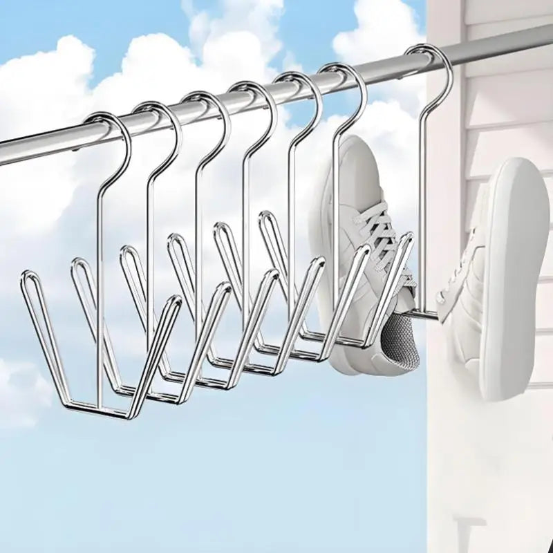 1/4pcs Stainless Steel U-Shaped Shoe Drying Rack Windproof