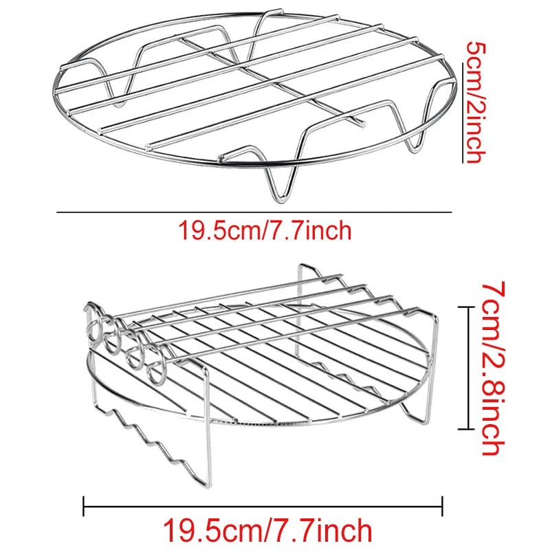 Air Fryer Baking Rack Metal Square/Round/Rectangle Oven Grill