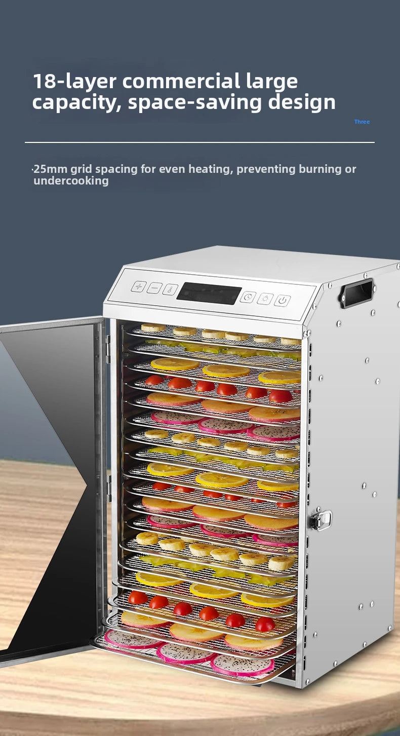 18-Tier Commercial Food Dehydrator Heavy-Duty Dryer Meat Fruits