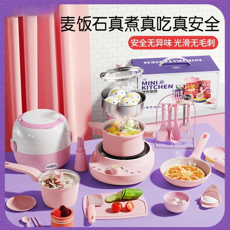 Mini Kitchenette Real Cooking Full Of Cooking Utensils