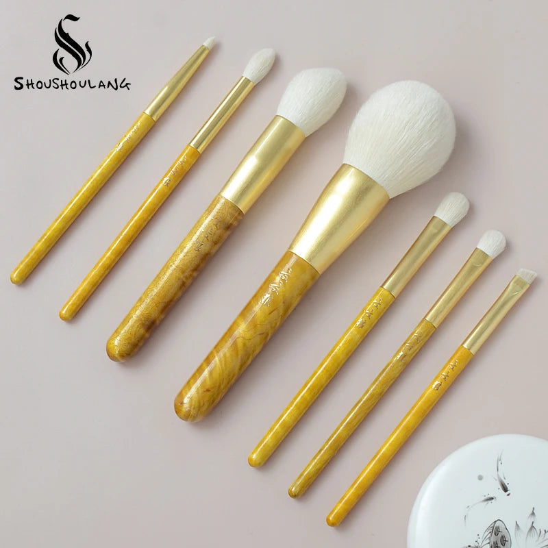 Soft Saibikoho Goat Hair Face Eye Brushes 7pcs