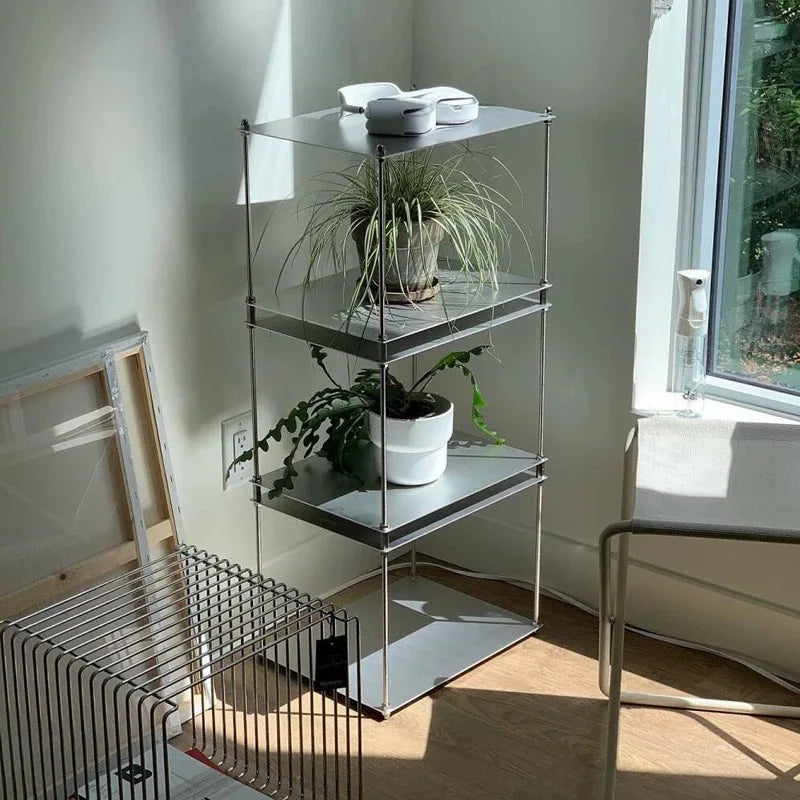Stainless Steel Metal Bauhaus Modular Storage Rack Floor