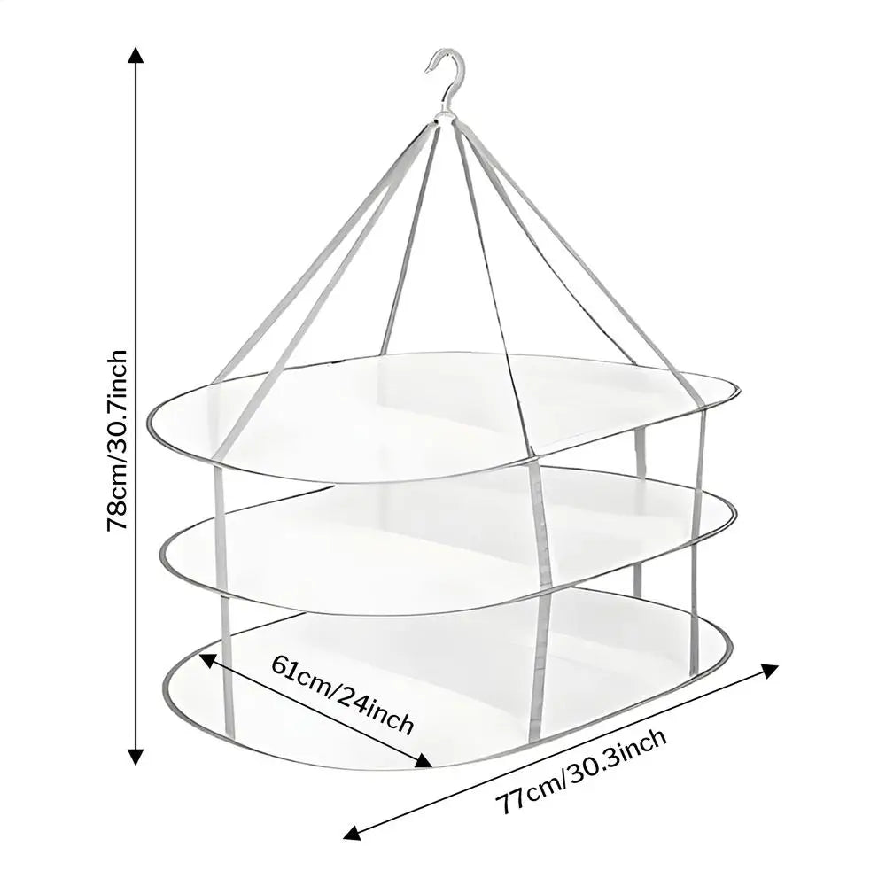 2/3 Layers Folding Clothes Drying Rack Flat Foldable