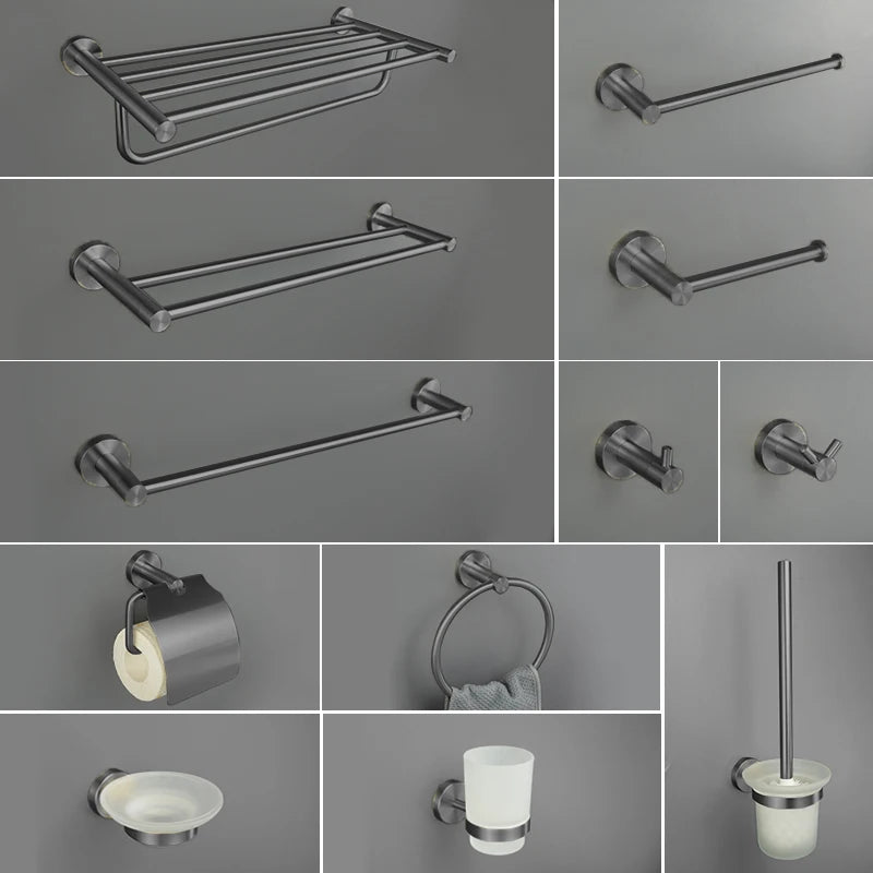 Gray Bathroom Hardware Cup Rack Towel Rack Toilet