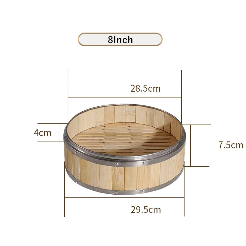 Reusable Round Bamboo Steamer Cover Dumplings Steaming Grid