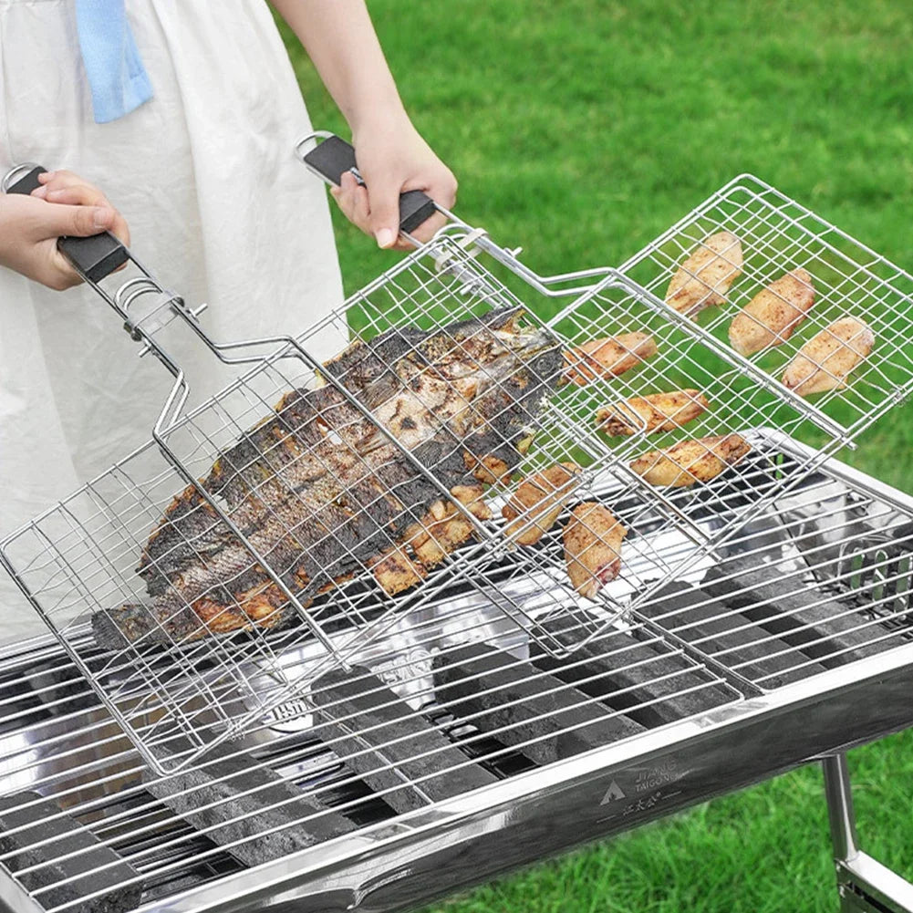 Folding Outdoor Camping Stainless Steel Bbq Rack Removable