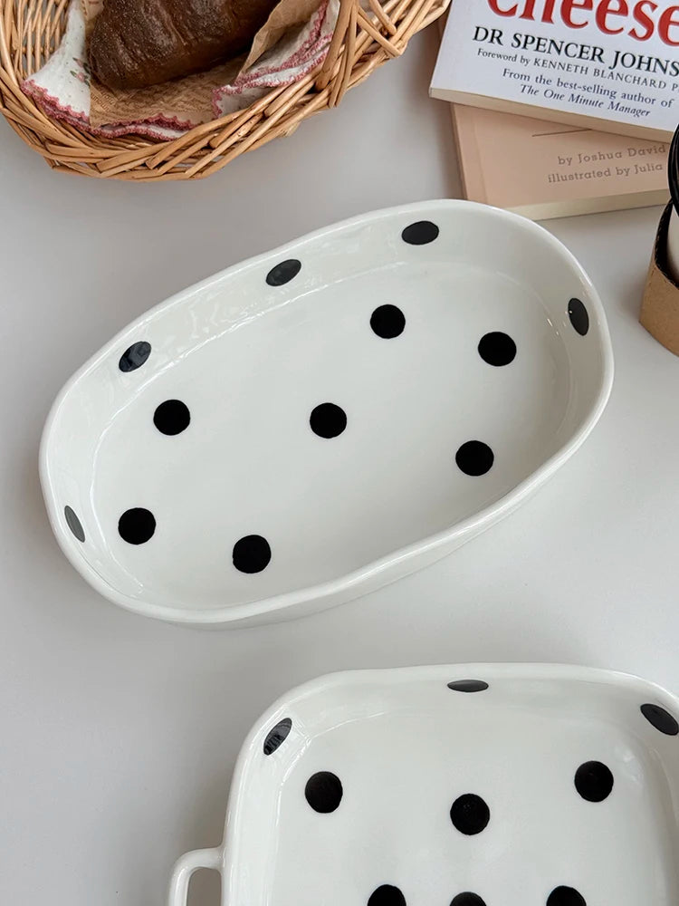 Hebden Style Creative Irregular Ceramic Diningware Black White