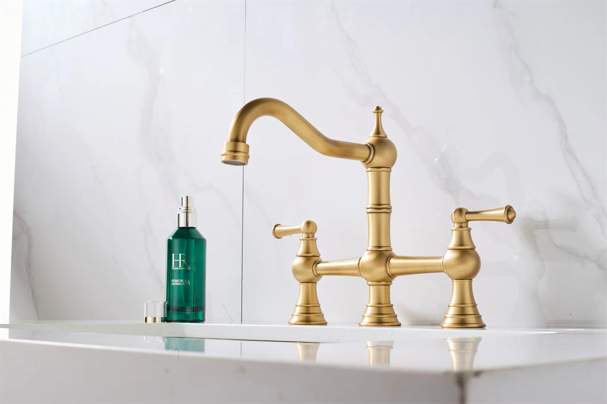 Basin Faucet Cold Faucet Brass Double-Handle Swivel Sink